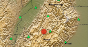 Temblor de magnitud 4.1 sacudió el centro del país en la madrugada