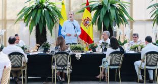 Rey Felipe VI expresa apoyo de España a "noble tarea" de la paz de Colombia